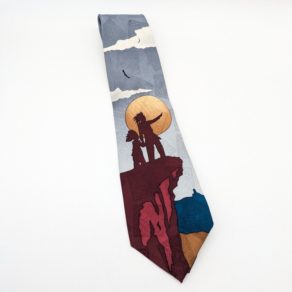 Vintage Tabasco Native American Red Blue Silk Tie